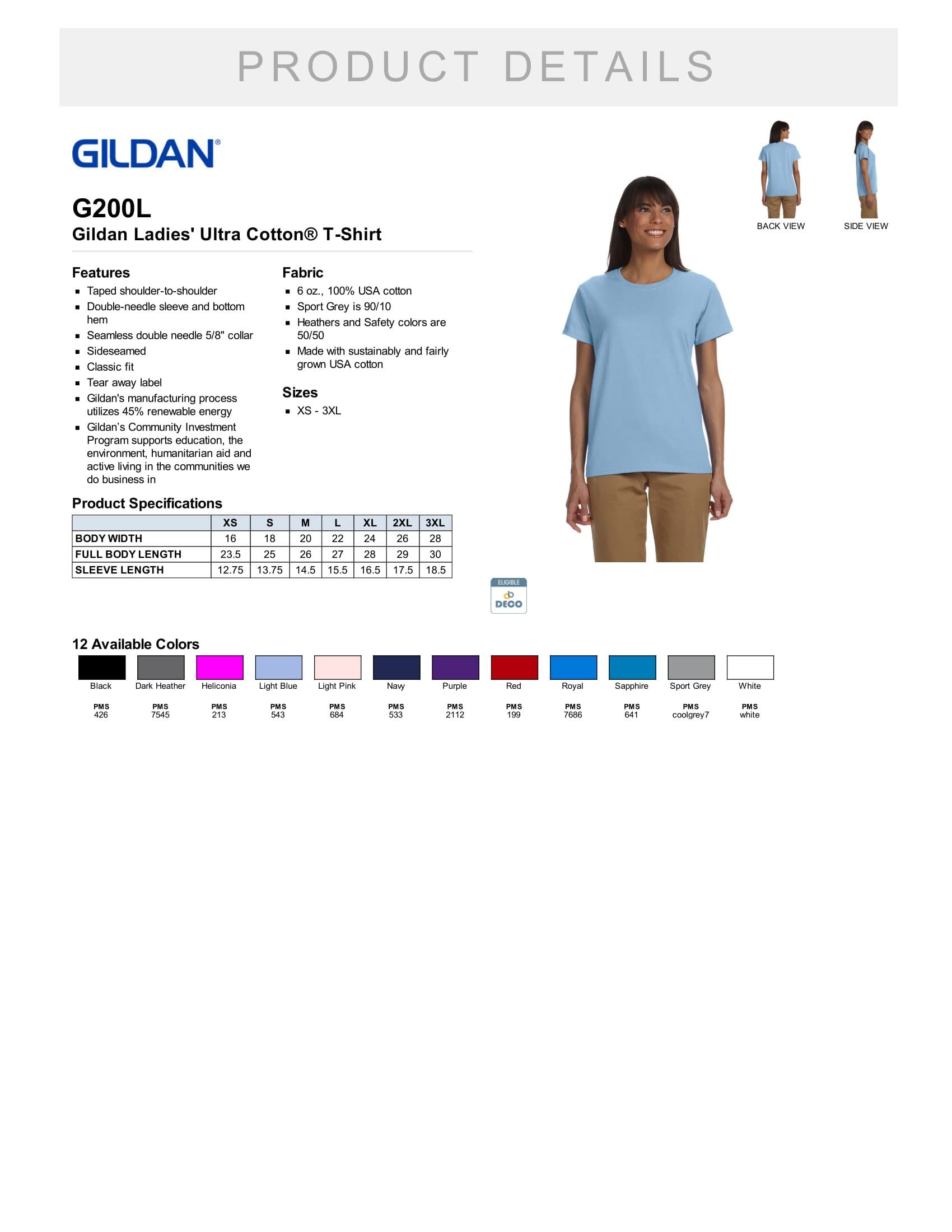Gildan G200L 